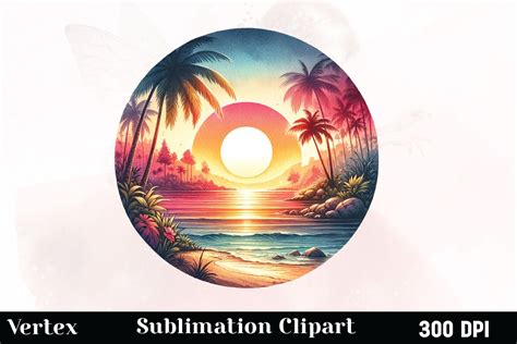 Watercolor Tropical Sunsets Illustration Graphic By Vertex · Creative Fabrica