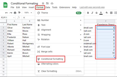 Bedingte Formatierung In Google Sheets Excel Hilfe Ch