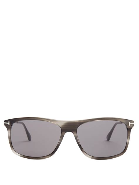 tom ford square frame sunglasses in grey gray for men lyst