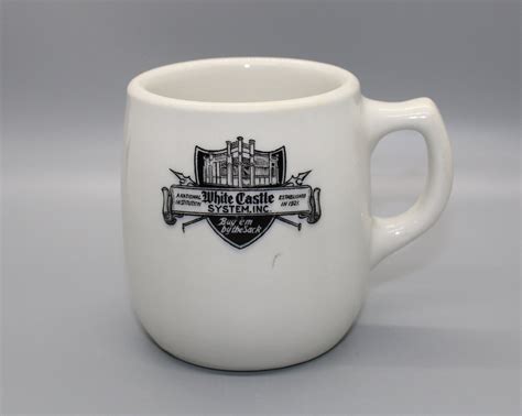 Vintage White Castle Coffee Mug With Ashtray Bottom 1940s Etsy