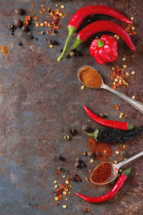 Download Spicy Background With Chili Peppers Food Drink Photos By