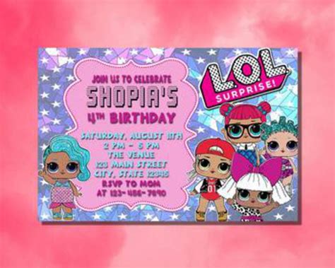 Lol Surprise Invitations Best Lol Surprise Doll Birthday Invites