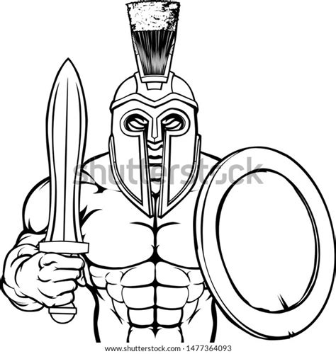 Spartan Trojan Warrior Cartoon Sports Mascot Stock Vector Royalty Free