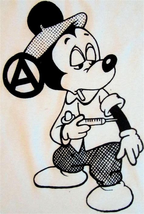 Punk Adult Mickey Mouse Junkie Mature Print Anarchy Tshirt Etsy