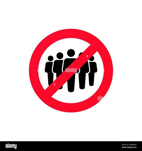 No Crowd Sign Social Distancing Avoid Crowds Keep Your Distance Vector On Isolated White