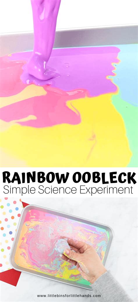How To Make Oobleck In A Rainbow Of Colors Little Bins For Little
