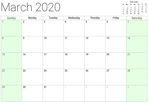 Monthly March Calendar 2020 Print Out Sheets Set Your Plan And Tasks With Best Ideas Monthly