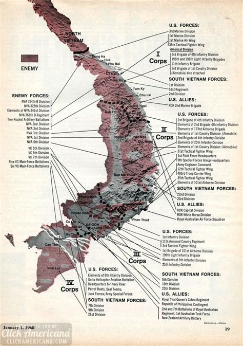 Disposition Of Us Allied And Opposing Forces In South Vietnam