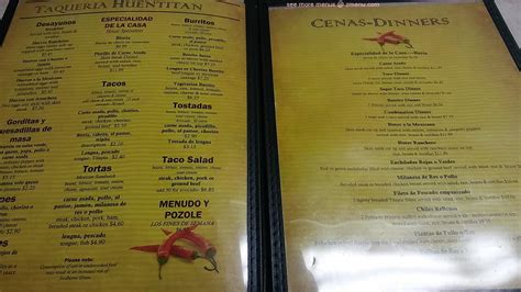 Online Menu Of Taqueria Huentitan Restaurant Chicago Illinois 60639