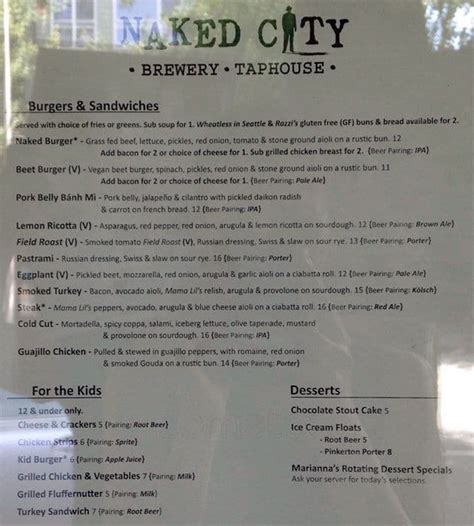 Naked City Menu Menu For Naked City Greenwoodphinney Seattle