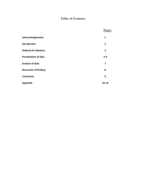 Table Of Contents For Math Sbadocx