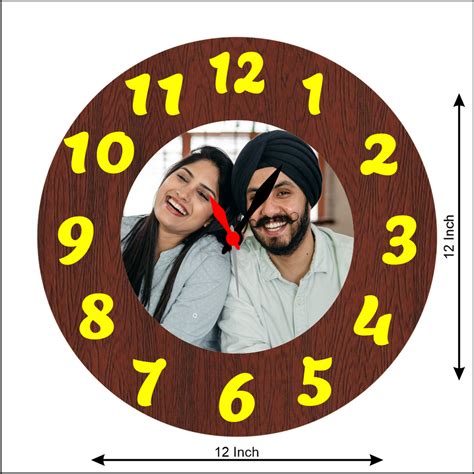 Round Wall Clock With Awesome Photo Next Print
