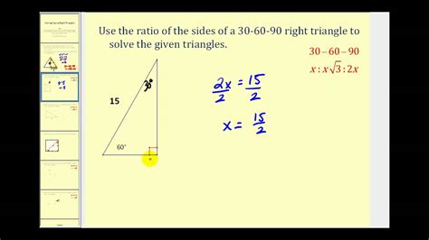 The figure shows two right triangles that are each missing one side's measure. Solving Special Right Triangles - YouTube