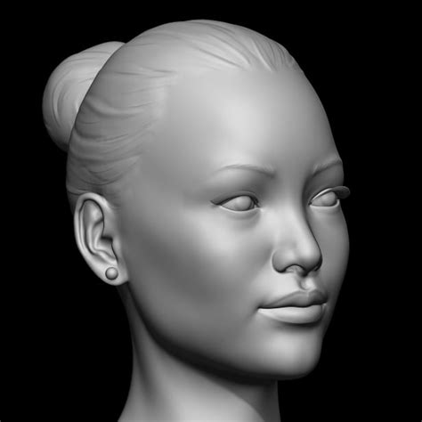 Asian Female Head Basemesh 3d Model