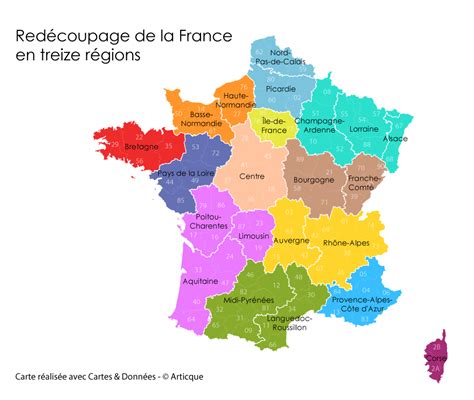 Réforme Territoriale La Carte De La France Des 13 Régions Articque