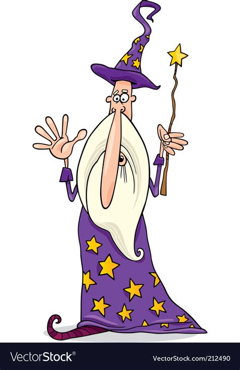 Wizard With Magic Wand Royalty Free Vector Image