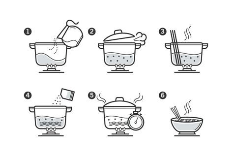 Cooking Instruction Icon Set 161827 Vector Art At Vecteezy