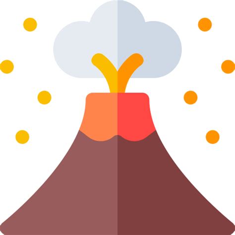 Volcano Eruption Basic Rounded Flat Icon