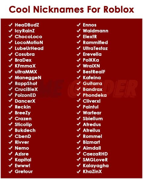 215 Cool Nicknames For Roblox 2023 Name Guider