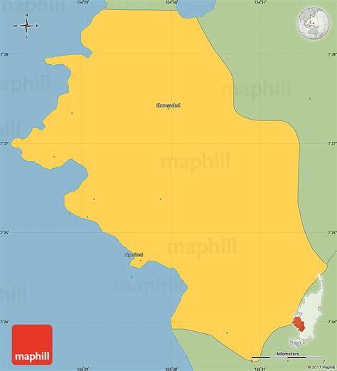 Savanna Style Simple Map Of Aimeliik