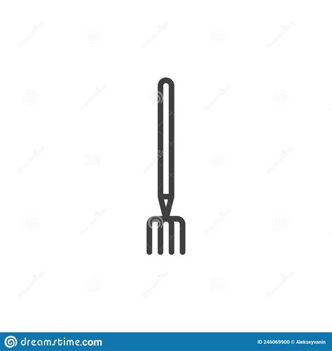 Pitchfork Line Icon Stock Vector Illustration Of Logo 246069900