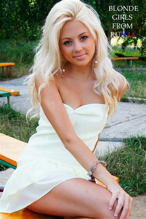Amazing White Blonde Girl From Russia Cute Dress And Long Hair Blonde