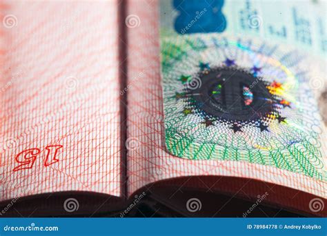 Schengen Visa In The Passport Closeup Selective Focus Stock Photo