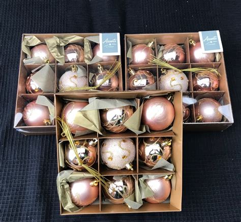 JOB LOT CLEARANCE SALE Rose Gold Christmas Tree Bauble Decorations x 27