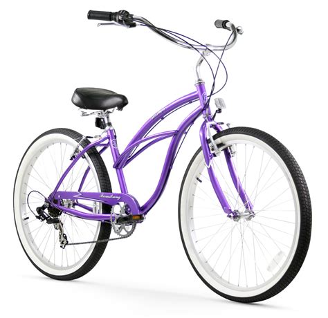 Huffy 24 Inch Girls Lockland 7 Speed Cruiser Bike Purple