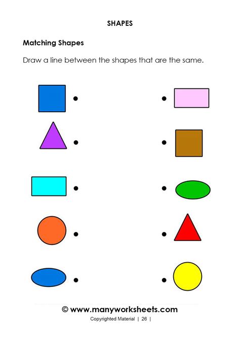 Shapes worksheets and online activities. Matching shapes worksheet #3