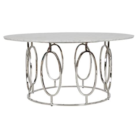 Pink op art coffee table.drool! Worlds Away Caleb Nickel Coffee Table White Marble ...