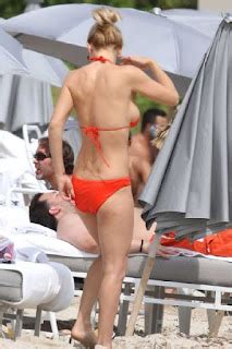 Retro Bikini Jenny McCarthy Wears Orange Bikini At Miami Beach 30