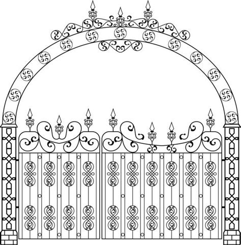 70 Clip Art Of Iron Wrought Gate Illustrations Royalty Free Vector