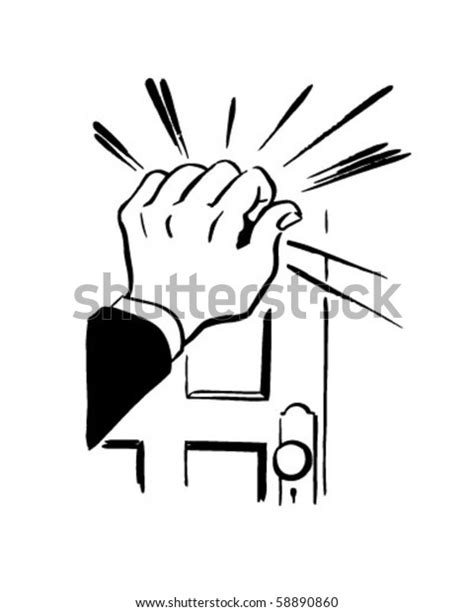 Hand Knocking On A Door Clipart