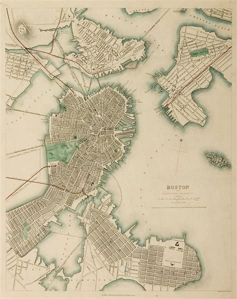 Map Of Boston From 1850 Detailed Plan Of Boston Published By The