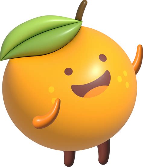 Orange 3d Cartoon Character 20009434 Png
