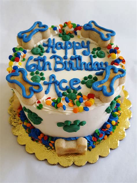 Dog Cake 4″ Dog Birthday Cake Wbones Happy Dog Barkery
