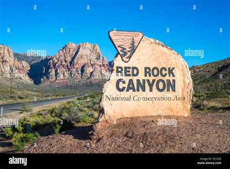 Red Rock Canyon National Conservation Area Sign Las Vegas Nevada Usa