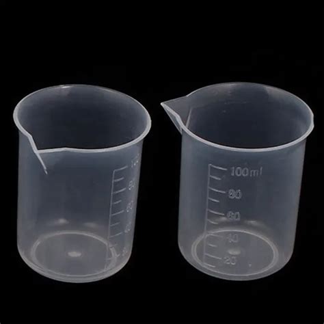 50ml 100ml Graduated Beaker Clear Plastic Measuring Cup For Lab 2pcs Set In Measuring Cups