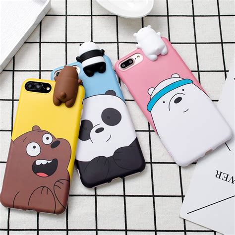 Fashion Cute Korean Color Cartoon 3d Teddy Bear Soft Silicone Phone