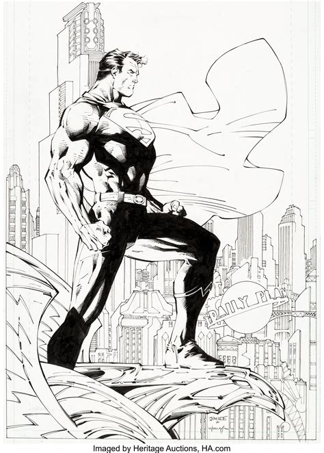 Jim Lee And Scott Williams Superman V2204 Cover Original Art Dc