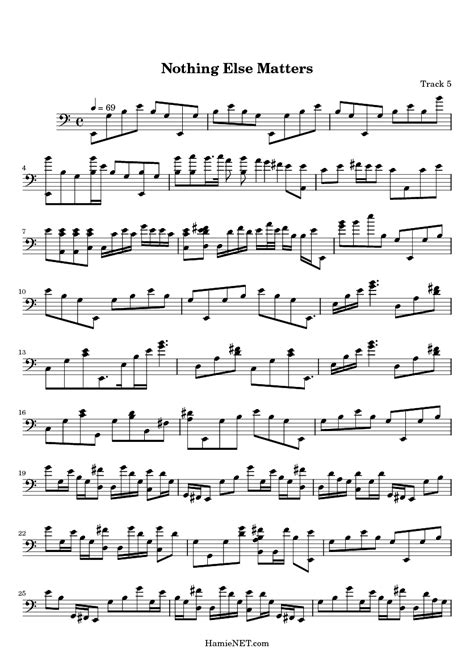 Es wurde ursprünglich für die gitarre geschrieben, eignet sich aber auch sehr gut für. Nothing Else Matters Sheet Music - Nothing Else Matters ...