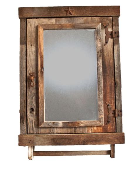 The mirror has a horizontal orientation and it comes in several size options which start at 30.5 x 54 inches. Rustic reclaimed Medicine Cabinet with mirror Barnwood ...