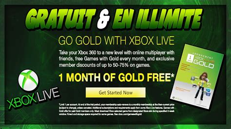 Obtenir Du Xbox Live Gold Gratuit And Illimité Free 1 Month Xbox
