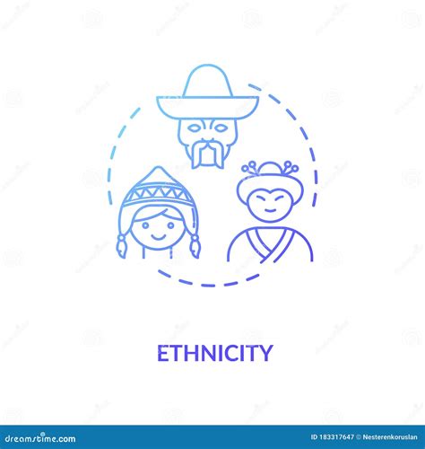 Icono De Concepto De Gradiente Azul De Origen étnico Ilustración Del