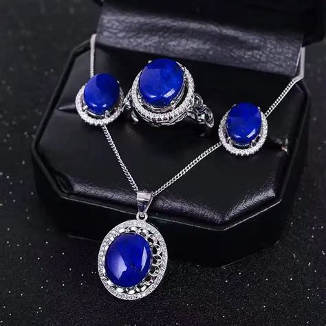 Luxurious Royal Blue Lapis Lazuli Jewelry Set Natural Lapis Ring Lapis