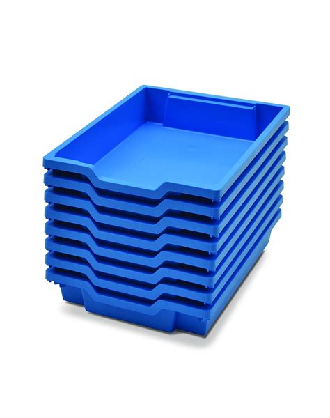 Gratnells Shallow Tray Cyan Blue Strong Rigid And Fully Recyclable