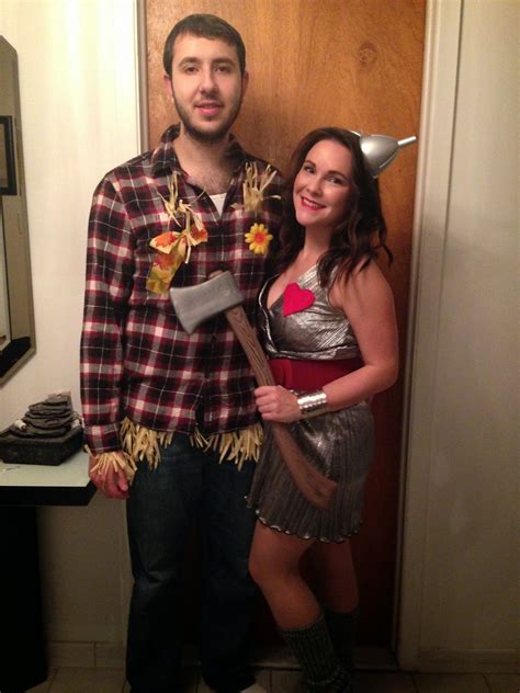 Diy Halloween Costume Wizard Of Oz Scarecrow And Tin Man Couple