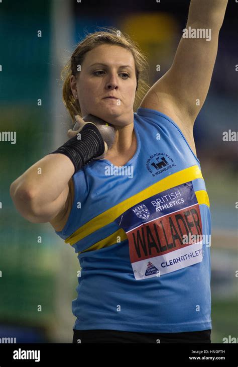 Womens Shot Put British Athletics Indoor Team Trials 2017 Stock Photo