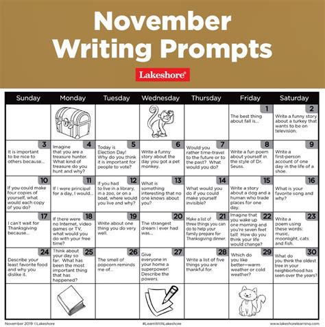 November Writing Prompts November Writing Prompts Writing Prompts